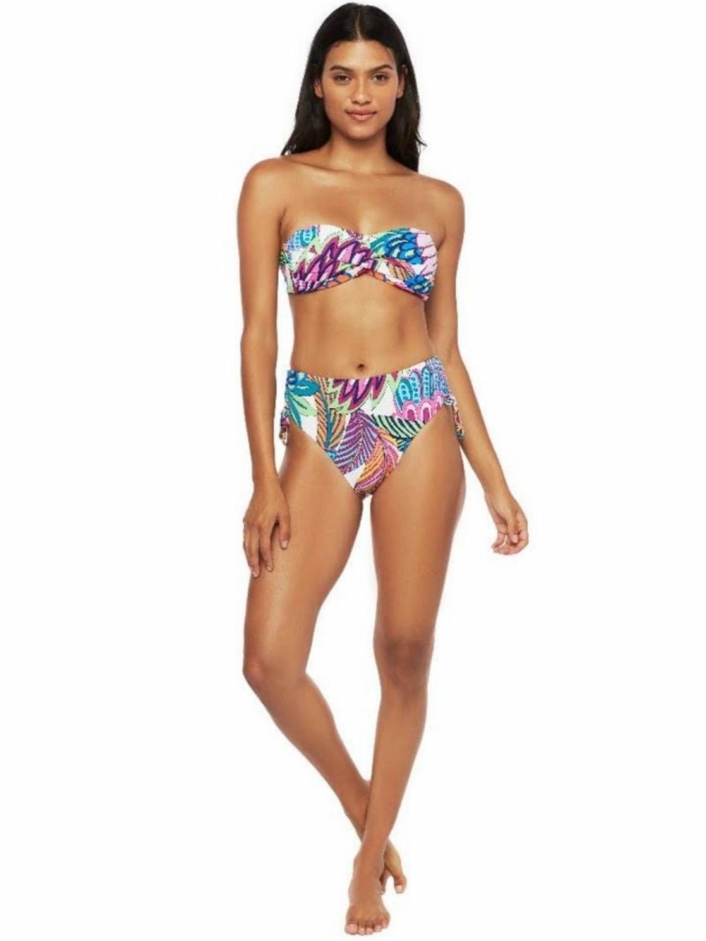 Trina Turk Paradise Plume bikini set Size 12 Bandeau Top & High-Waisted Bottom